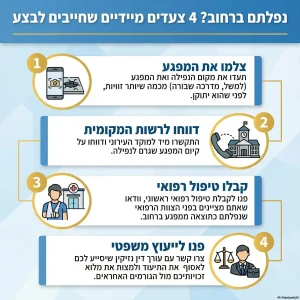 4 צעדים מידיים לאחר נפילה ברחוב
